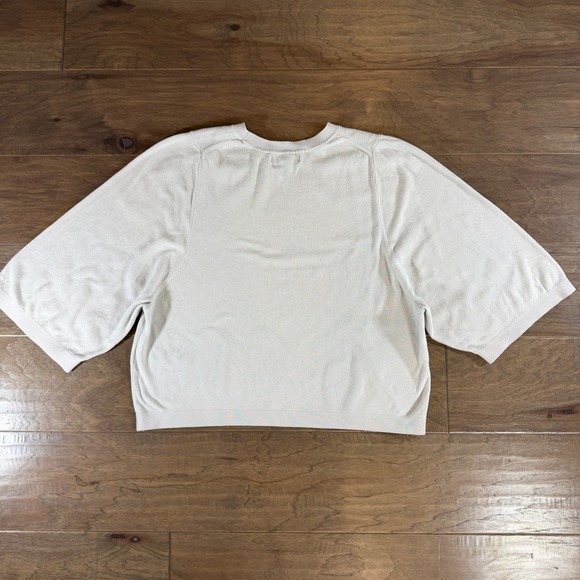 Banana Republic Organic Cotton Knit Sweater Top Gray Size M 3/4 Sleeve - Picture 4 of 6